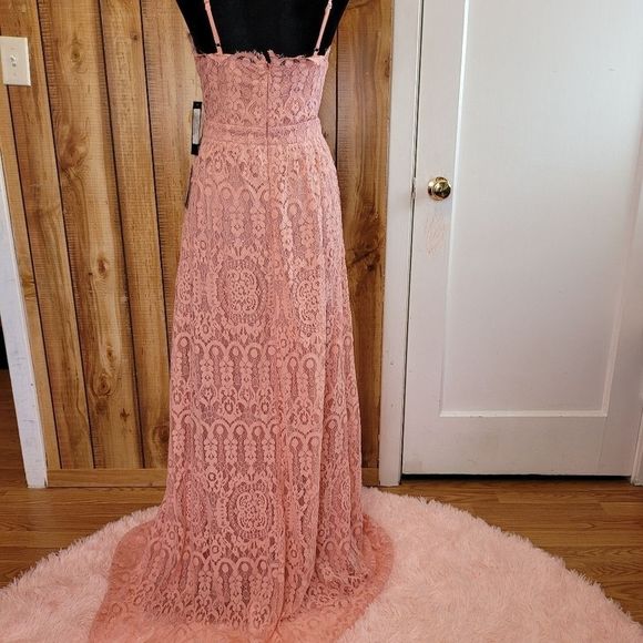 LULU'S Unending Love Blush Pink Lace Maxi Dress - Picture 7 of 13